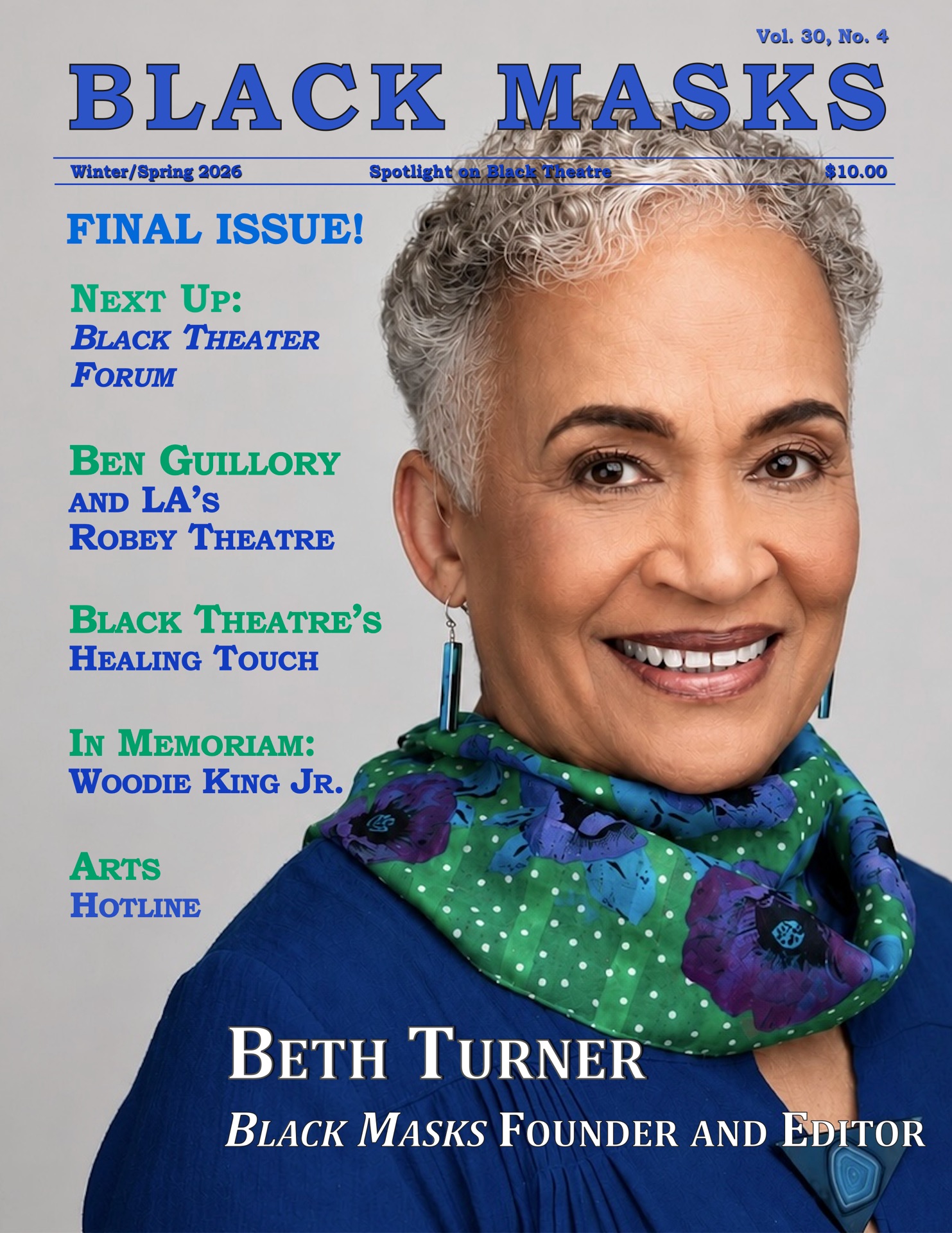 Black Masks Winter/Spring 2026 Final Issue — Beth Turner, founder and editor, on the cover